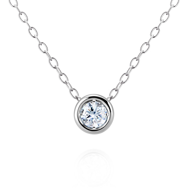 헤미스피어 목걸이 14k 화이트골드 diamond 0.1ct