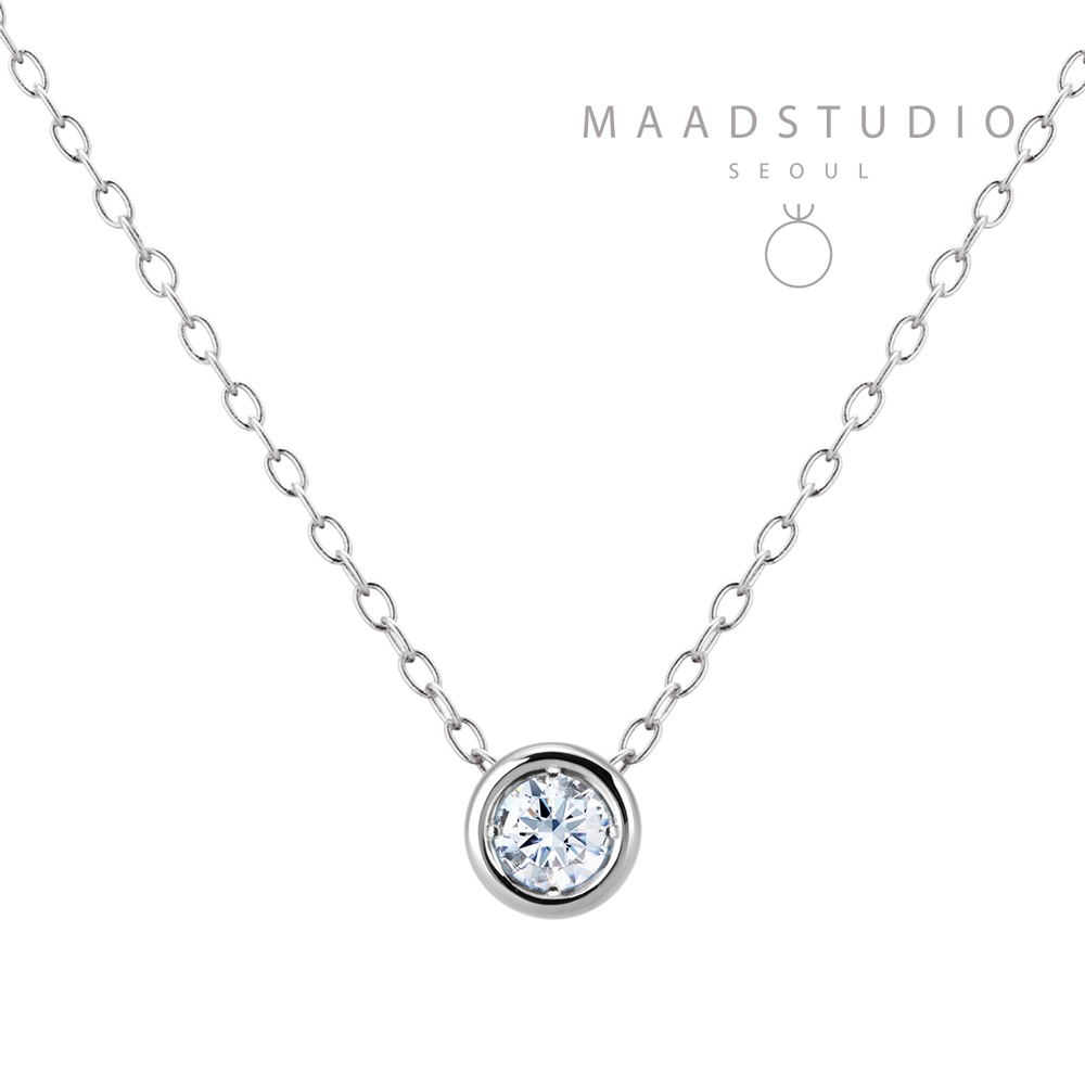 Hemisphere pendant 14k White gold Diamond 0.1ct