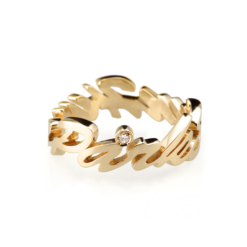 Signiture ring (S) Oder-made 14k gold Diamond