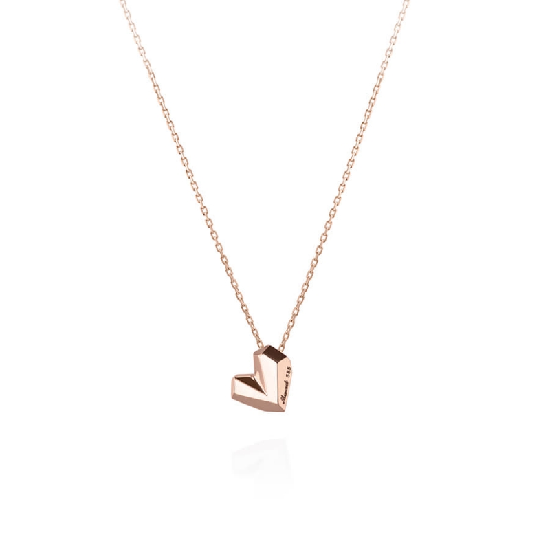 Ice heart pendant (S) 14k Red gold