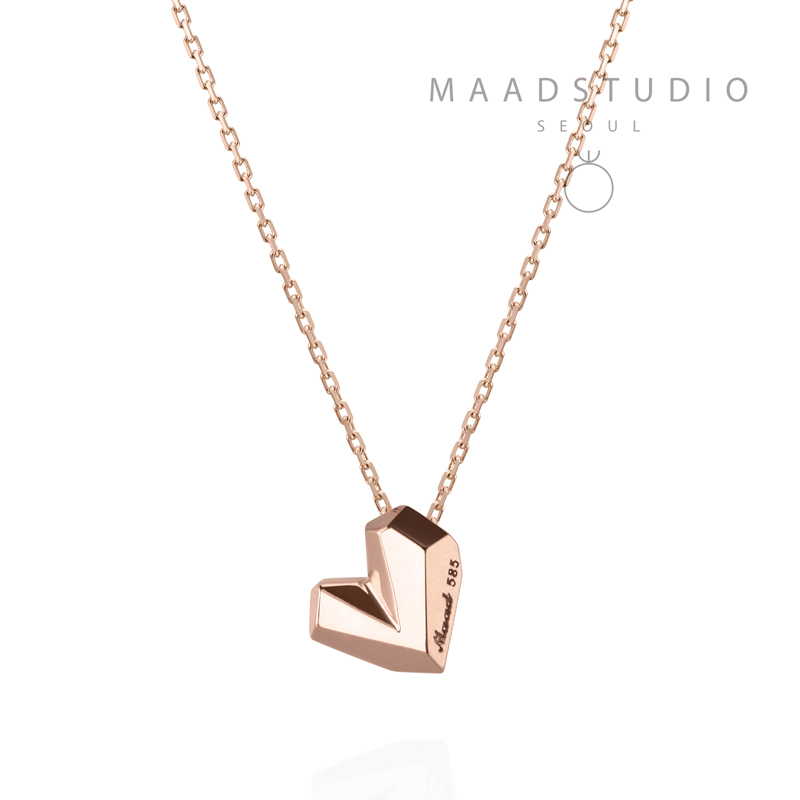 Ice heart pendant (S) 14k Red gold