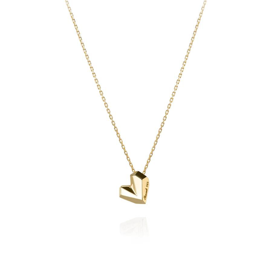 Ice heart pendant (S) 14k gold