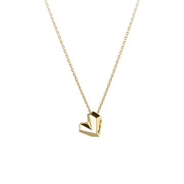 Ice heart pendant (S) 14k gold