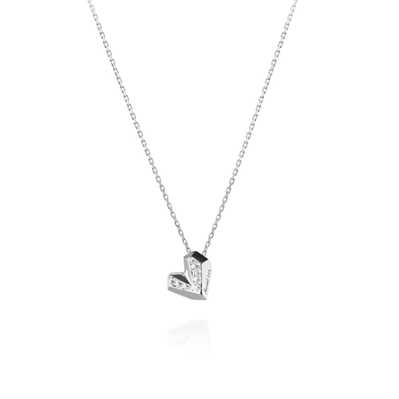 Ice heart pendant (S) 14k White gold
