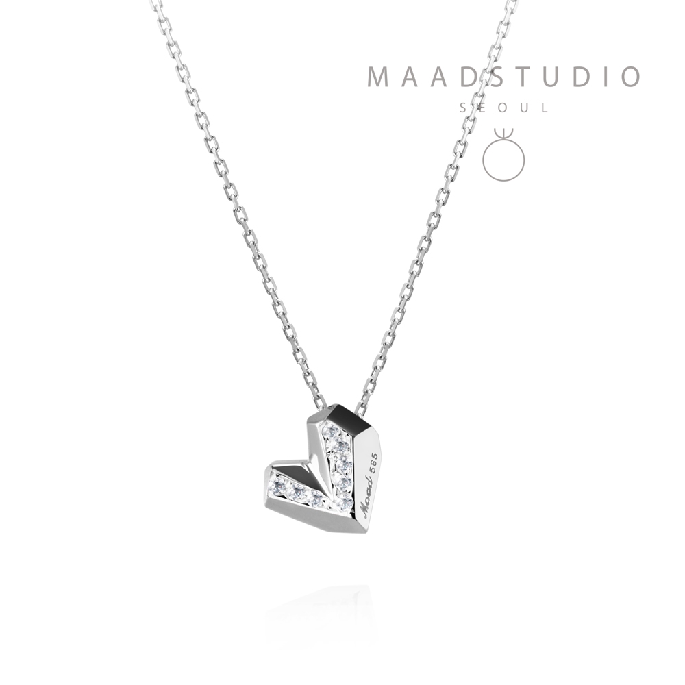 Ice heart pendant (S) 14k White gold