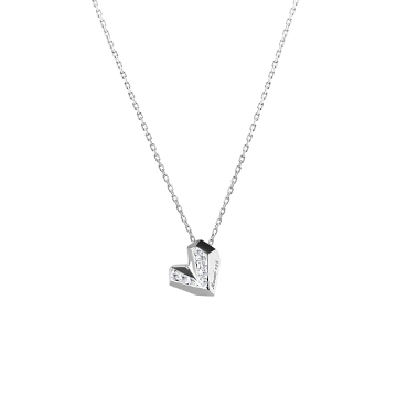 Ice heart pendant (S) 14k White gold