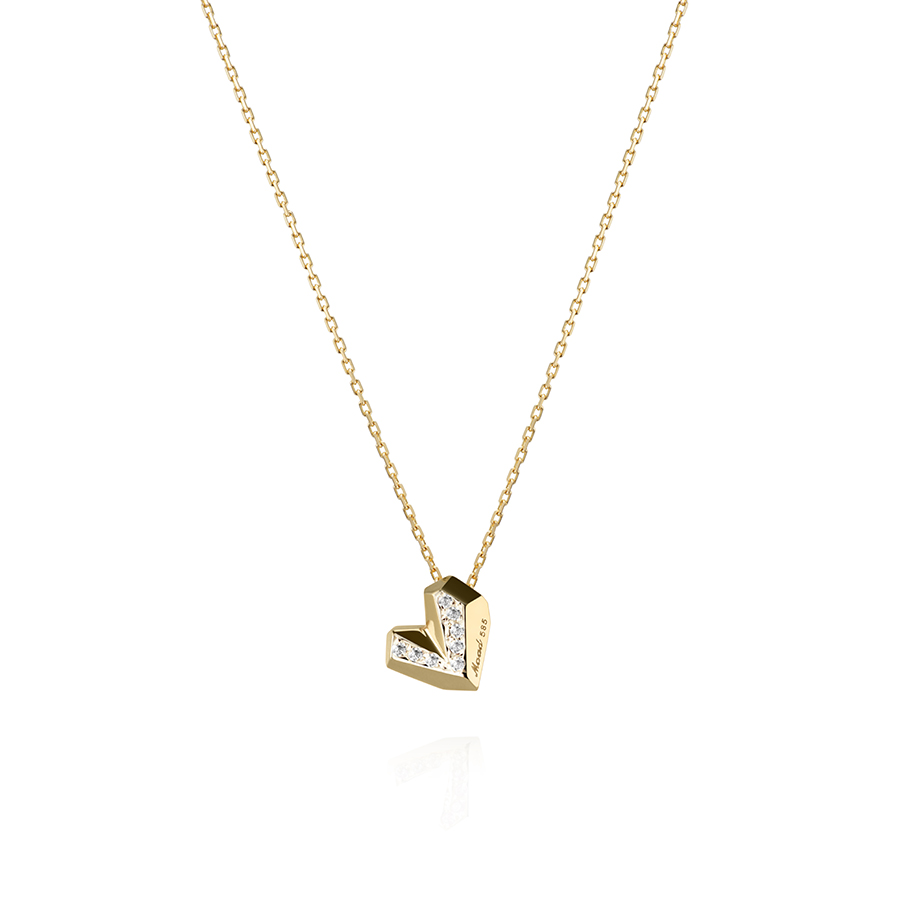 아이스하트 목걸이 (소) 14k CZ