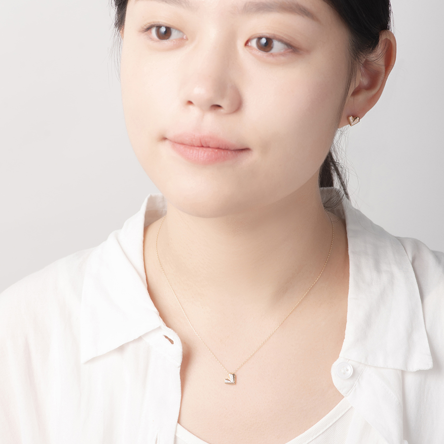 아이스하트 목걸이 (소) 14k CZ