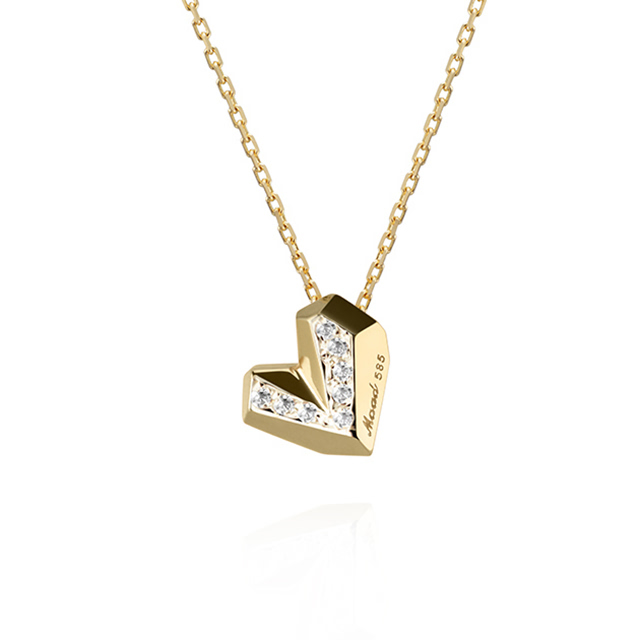 아이스하트 목걸이 (소) 14k CZ