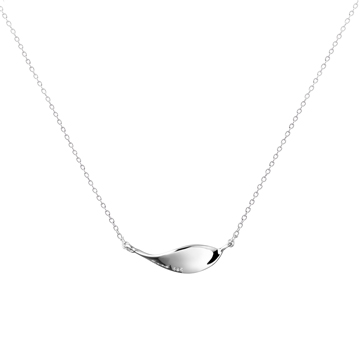 Willow leaf flit pendant 14k white gold