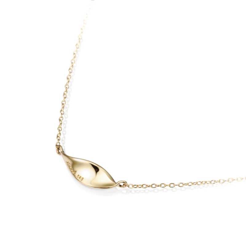 Willow leaf flit pendant & earring Set 14k gold