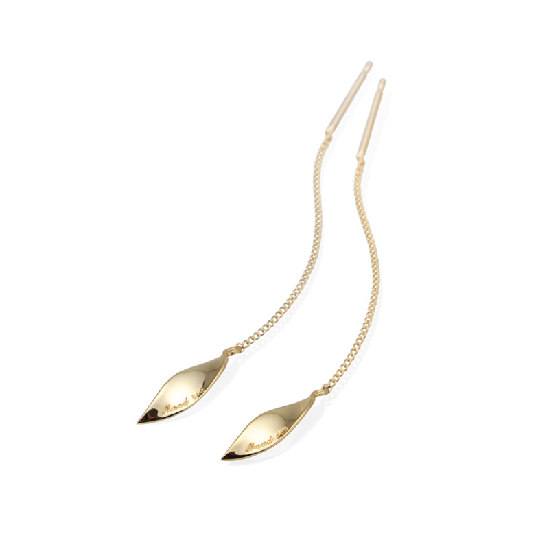Willow leaf flit pendant & earring Set 14k gold