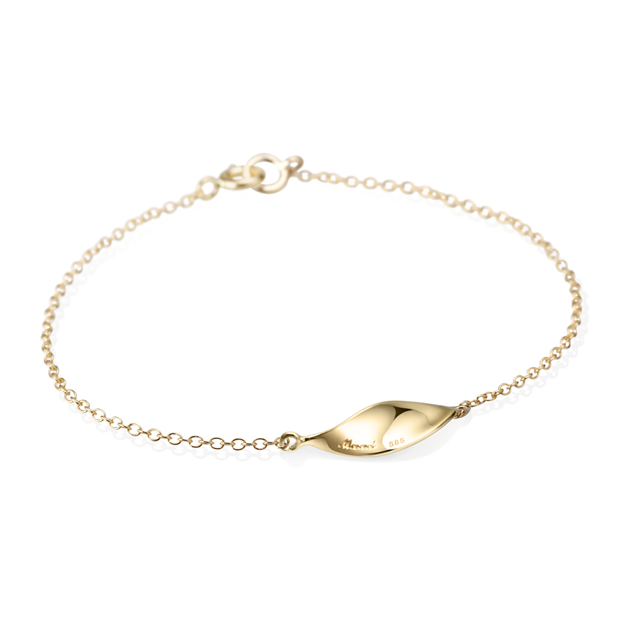 Willow leaf flit bracelet 14k gold