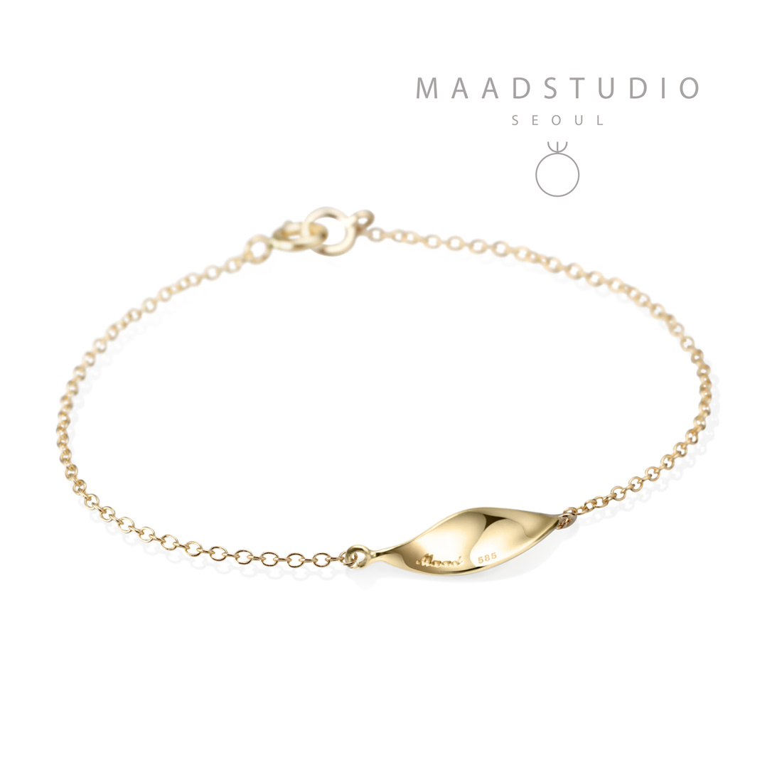 Willow leaf flit bracelet 14k gold