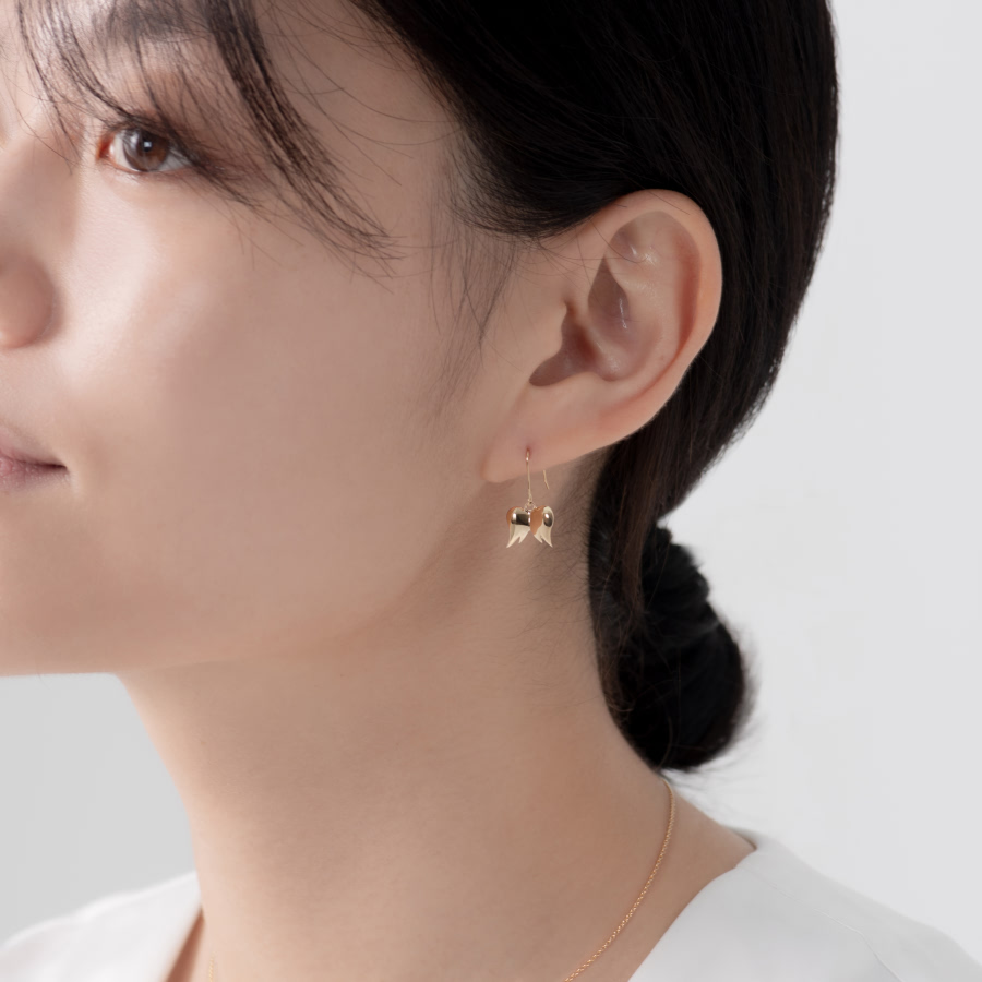 천사의 날개 고리 귀걸이 (소) 14k