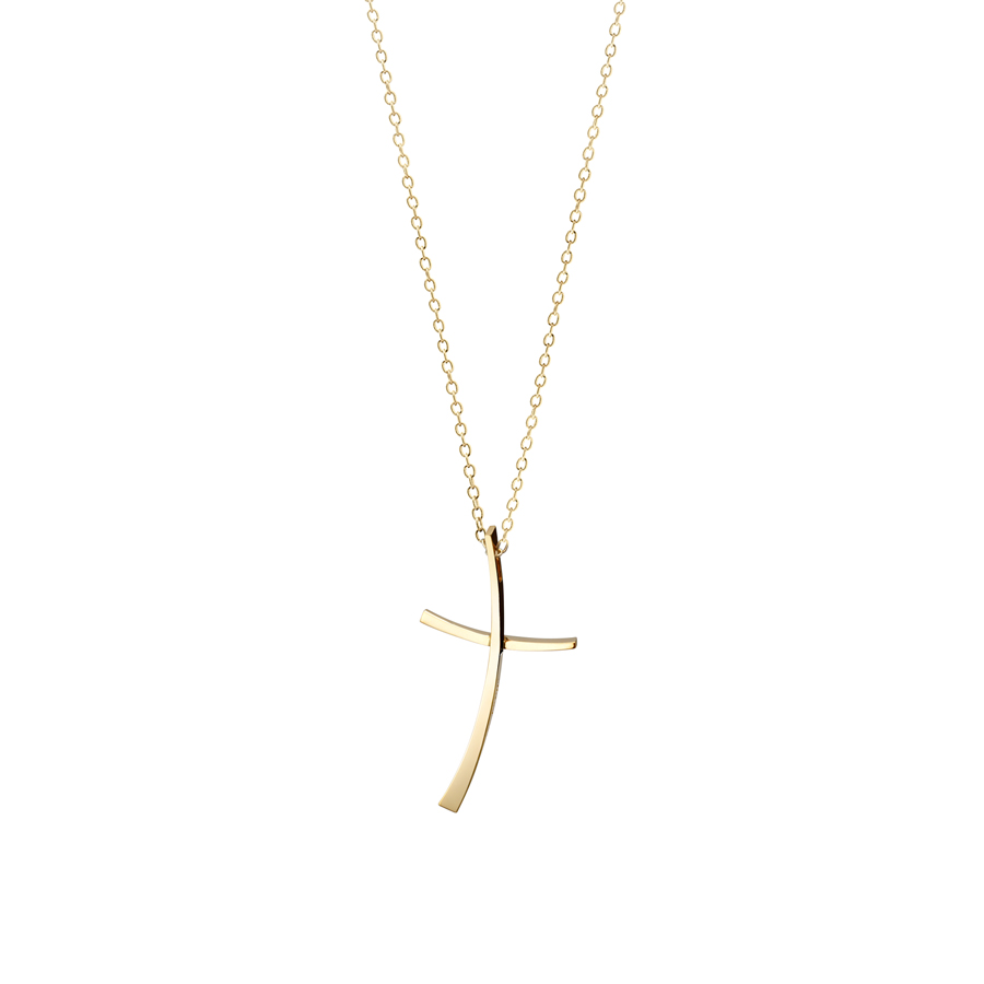 Ray cross pendant (M) 14k gold