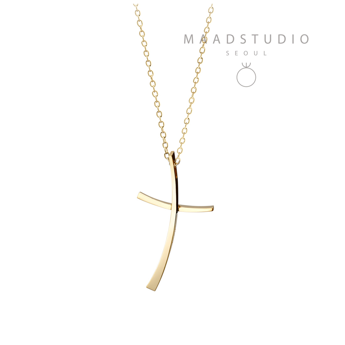 Ray cross pendant (M) 14k gold