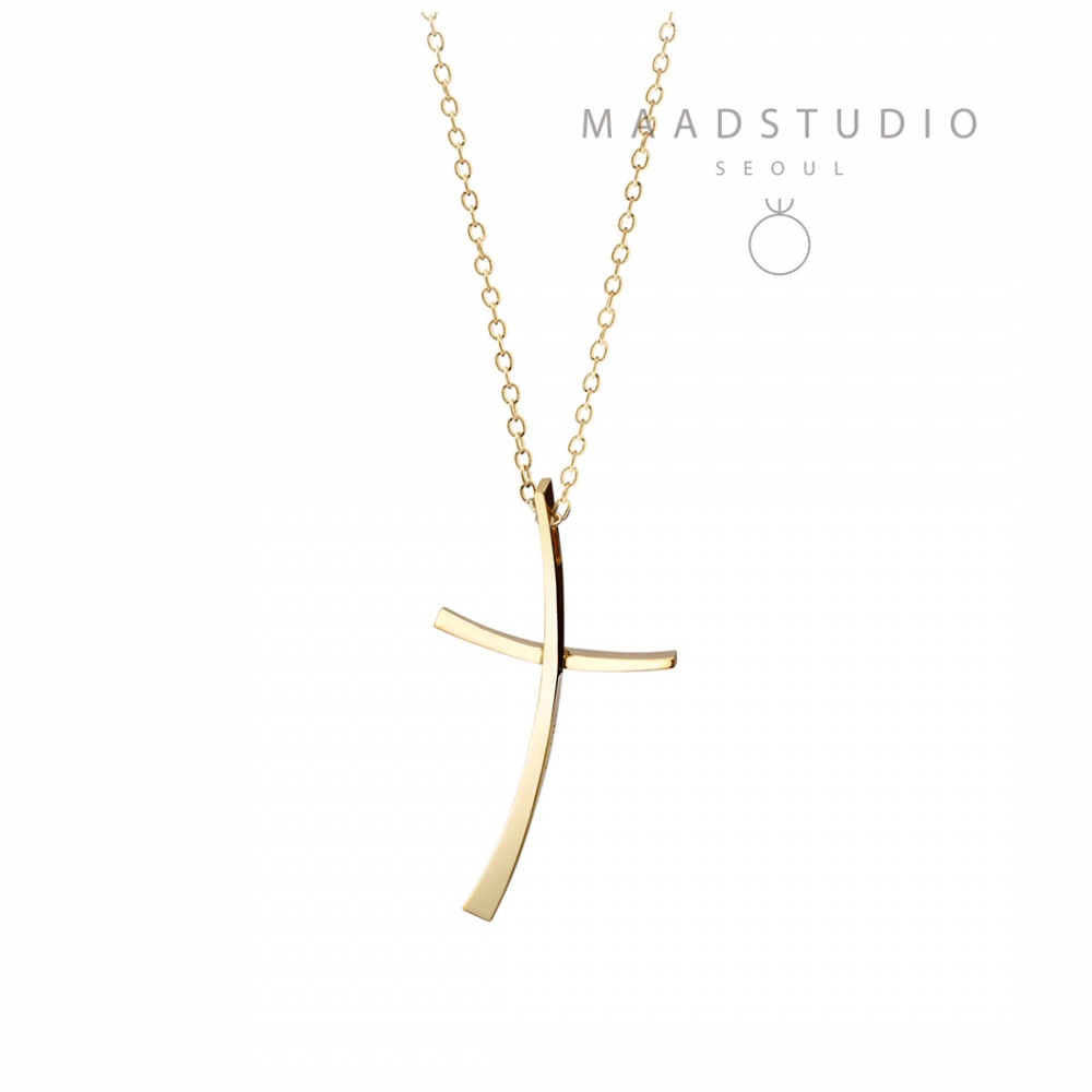 Ray cross pendant (M) 14k gold