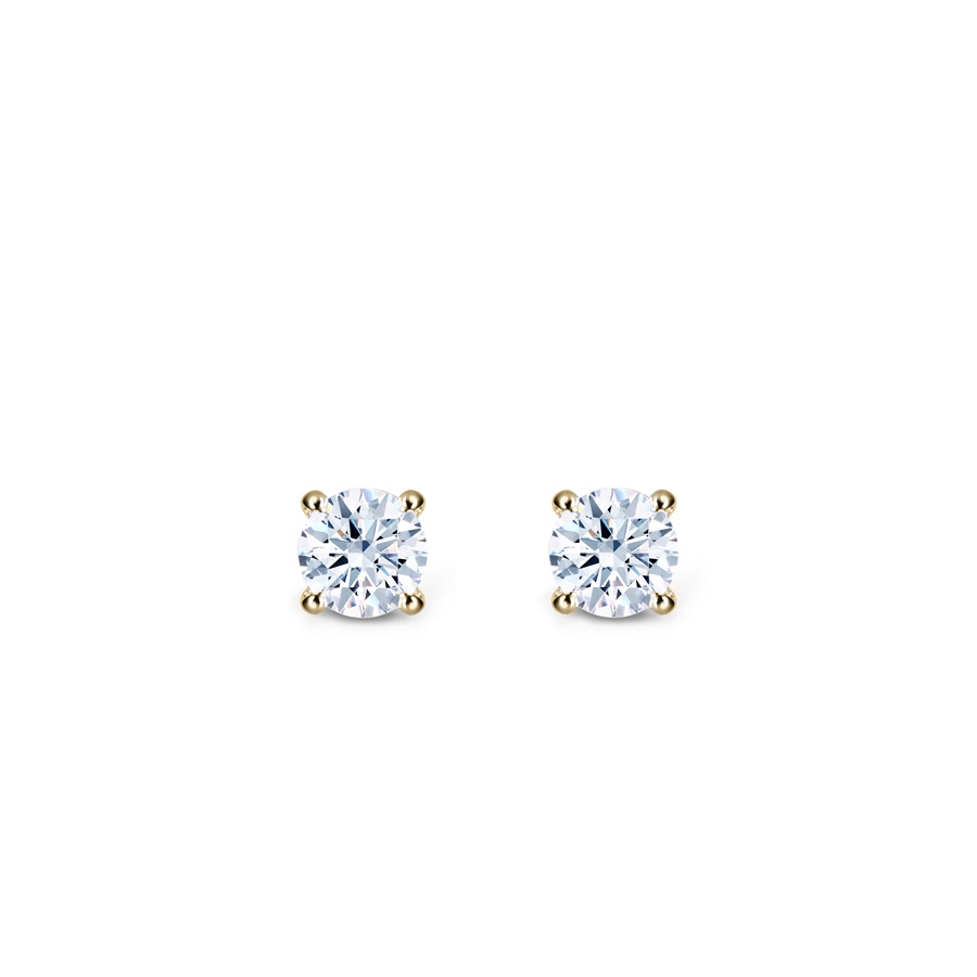 Birdcage II earring 14k gold CZ 0.3ct