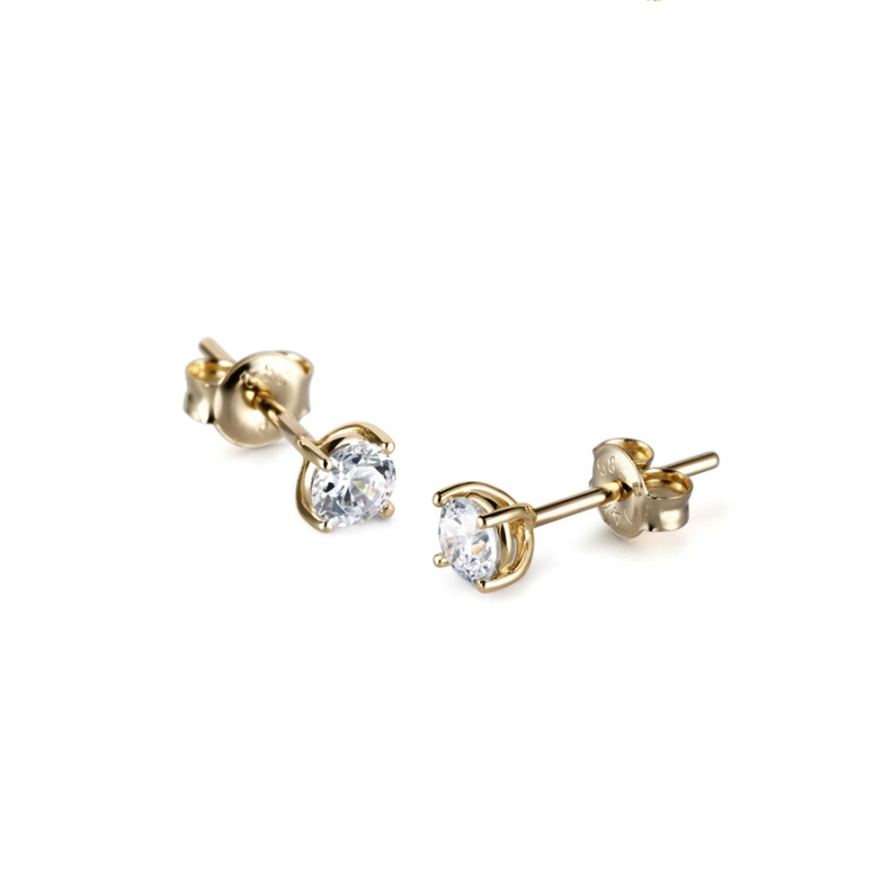 Birdcage II pendant & earring Set 14k gold CZ 0.3ct