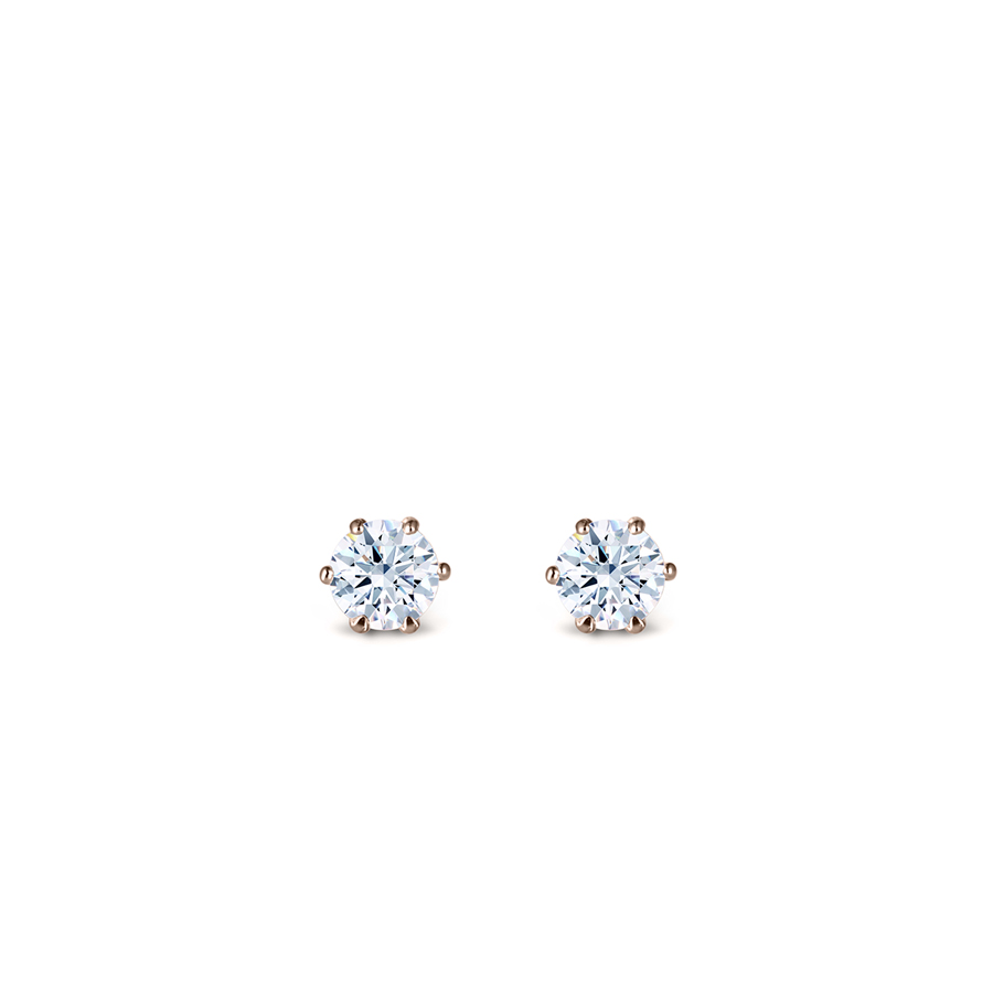 Birdcage earring 14k Red gold CZ 0.1ct