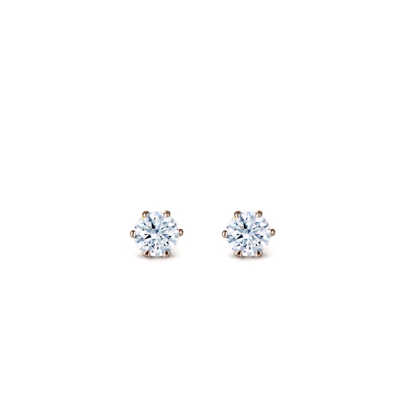 Birdcage earring 14k Red gold CZ 0.1ct