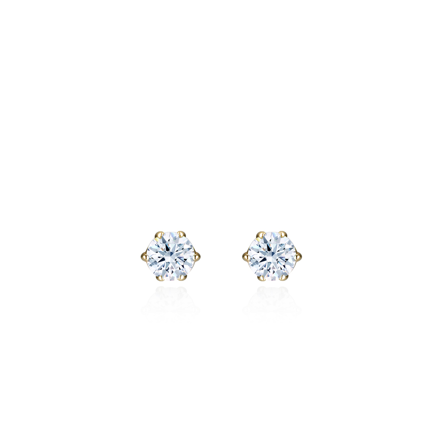 Birdcage earring 14k gold CZ 0.1ct