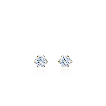 Birdcage earring 14k gold CZ 0.1ct