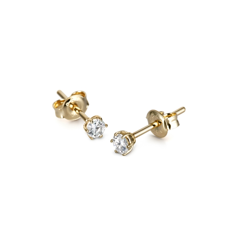 Birdcage pendant & earring Set 14k gold CZ 0.1ct