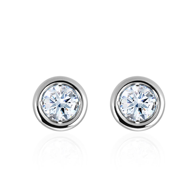 헤미스피어 귀걸이 14k 화이트골드 0.1ct