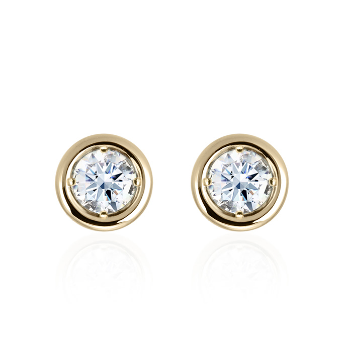 헤미스피어 귀걸이 14k 0.1ct