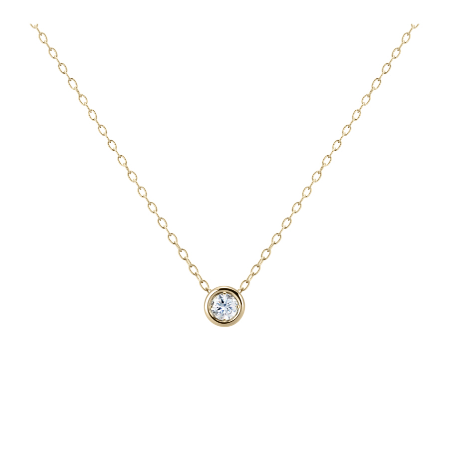 Hemisphere pendant 14k gold Diamond 0.1ct