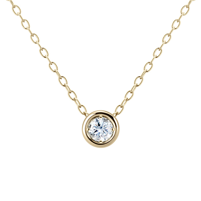 헤미스피어 목걸이 14k diamond 0.1ct