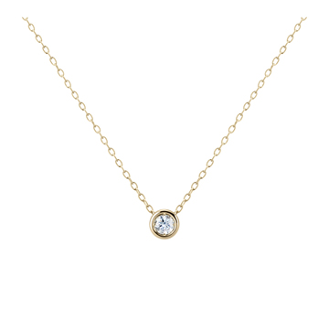 Hemisphere pendant 14k gold Diamond 0.1ct