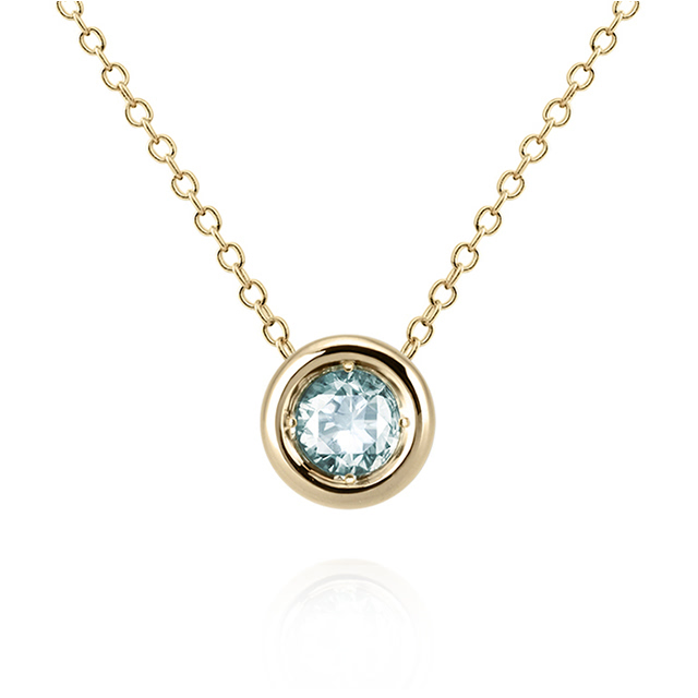 헤미스피어 목걸이 14k aquamarine 0.3ct