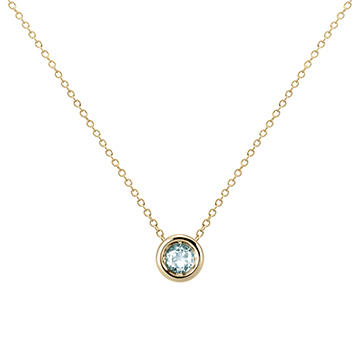 Hemisphere pendant 14k gold aquamarine 0.3ct