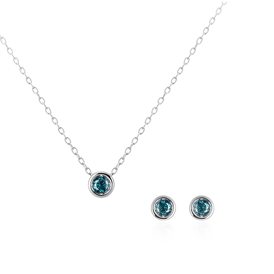 헤미스피어 Set 14k 화이트골드 blue diamond 0.1ct