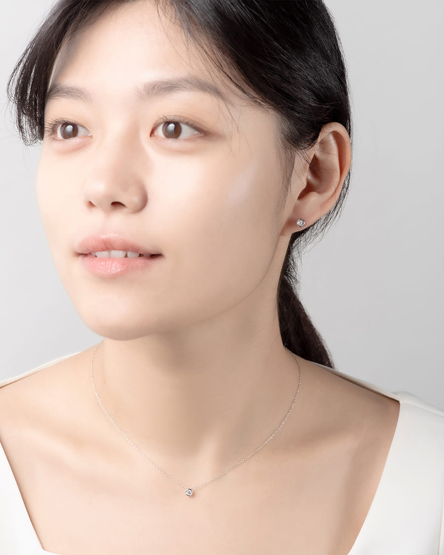 헤미스피어 Set 14k 화이트골드 0.1ct