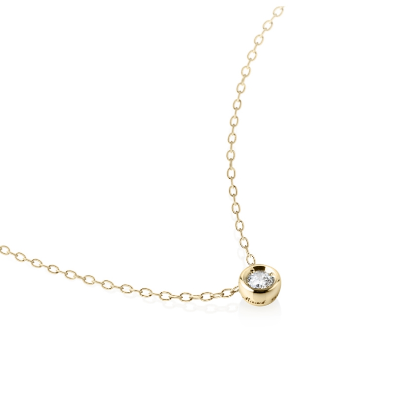 Hemisphere pendant & earring Set 14k gold CZ 0.1ct