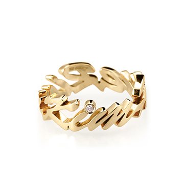 Signiture ring (S) Oder-made 14k gold Diamond