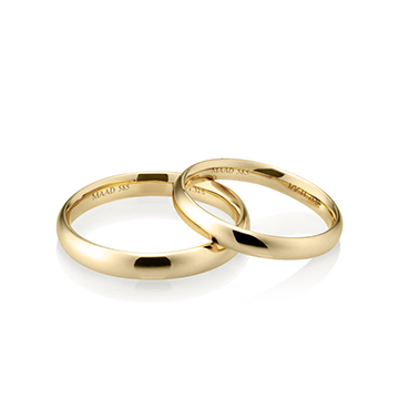 MR-II Oval band wedding ring Set 3.2mm & 2.8mm 14k gold