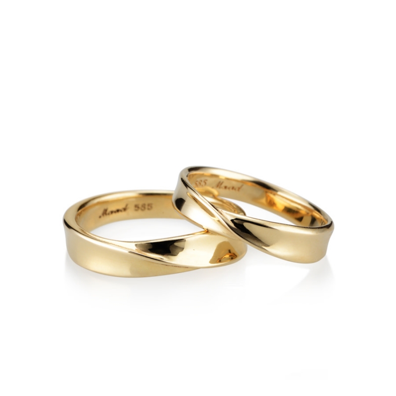 Infinity III wedding ring Set (M&S) 14k gold