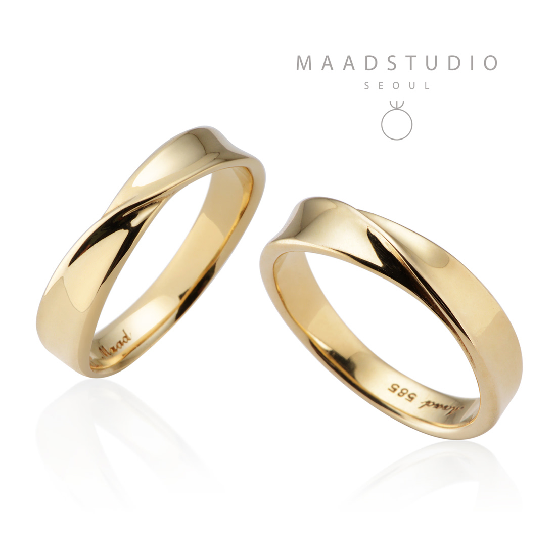 Infinity III wedding ring Set (M&S) 14k gold