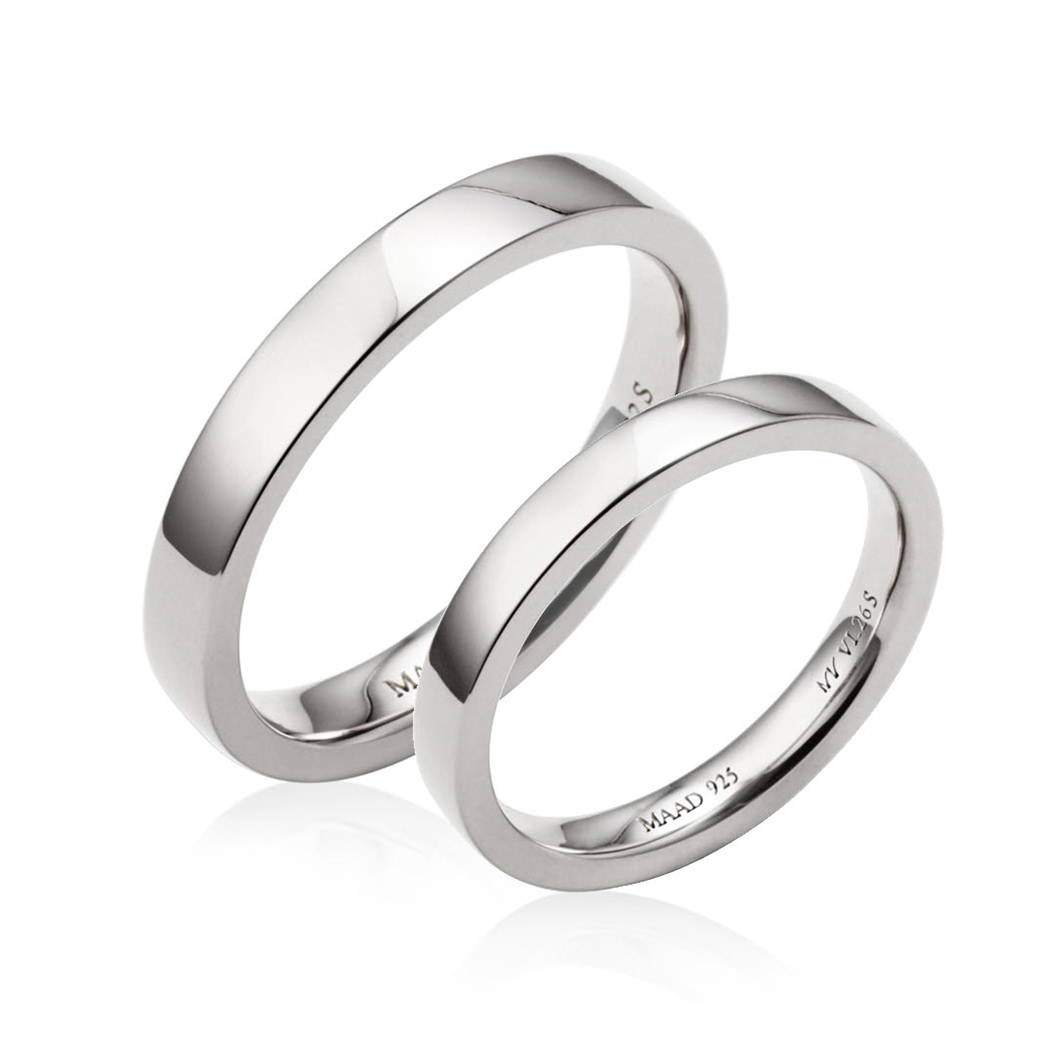 MR-VI 아치스퀘어밴드 커플링 3.2mm+2.6mm (소+소) Silver_925