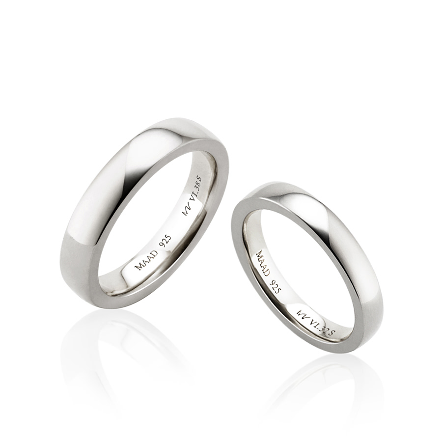 MR-VI 아치스퀘어밴드 커플링 3.8mm+3.2mm (소+소) Silver_925