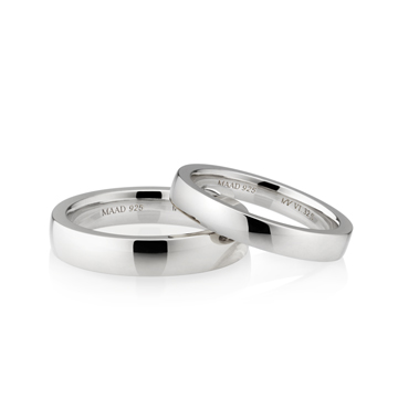 MR-VI Arch square couple band ring Set 3.8mm & 3.2mm Sterling silver