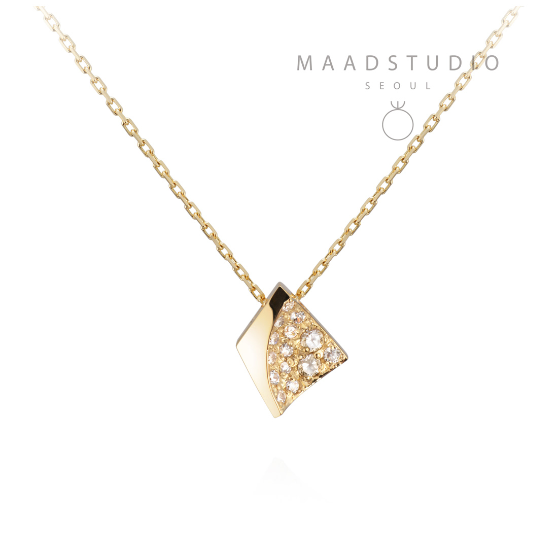 Crystalloid pendant (S) 14k gold CZ