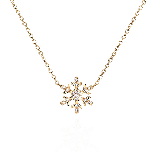 눈의 꽃 목걸이 (소) 14k CZ