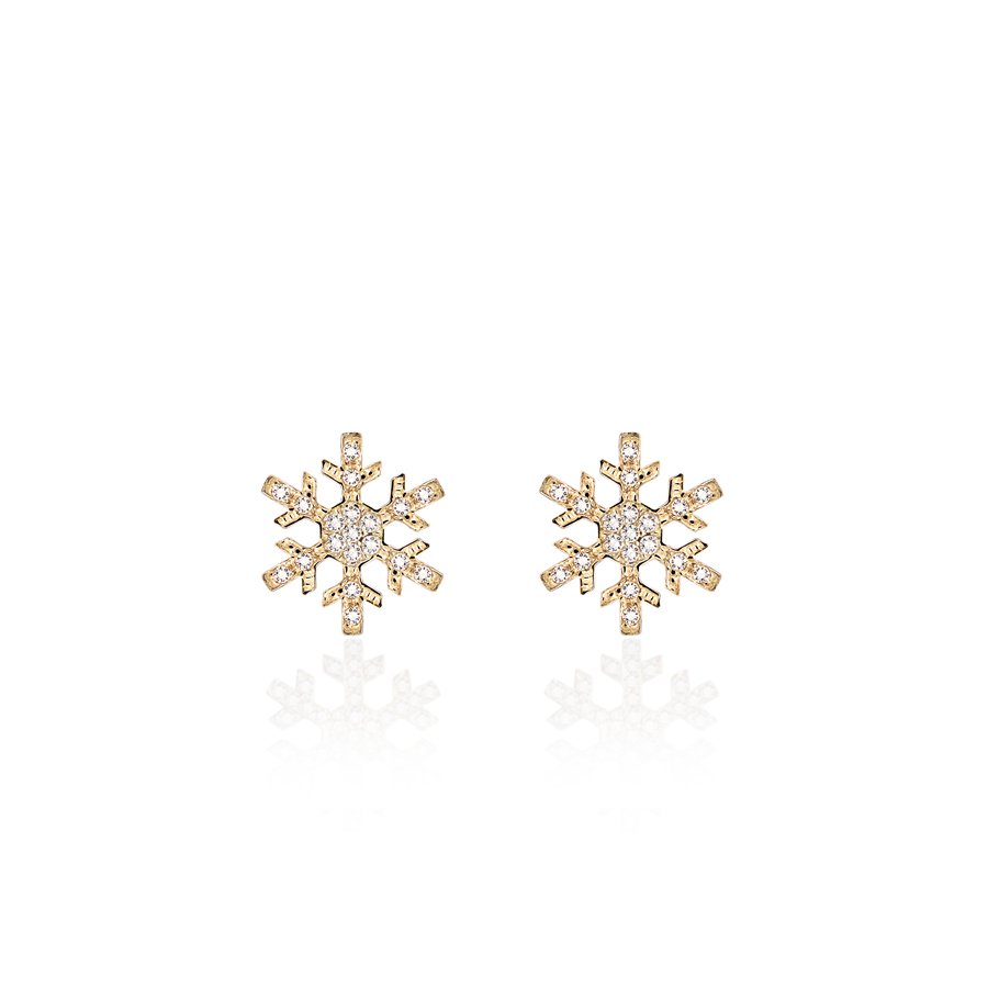 Yukinohana earring (S) 14k gold CZ