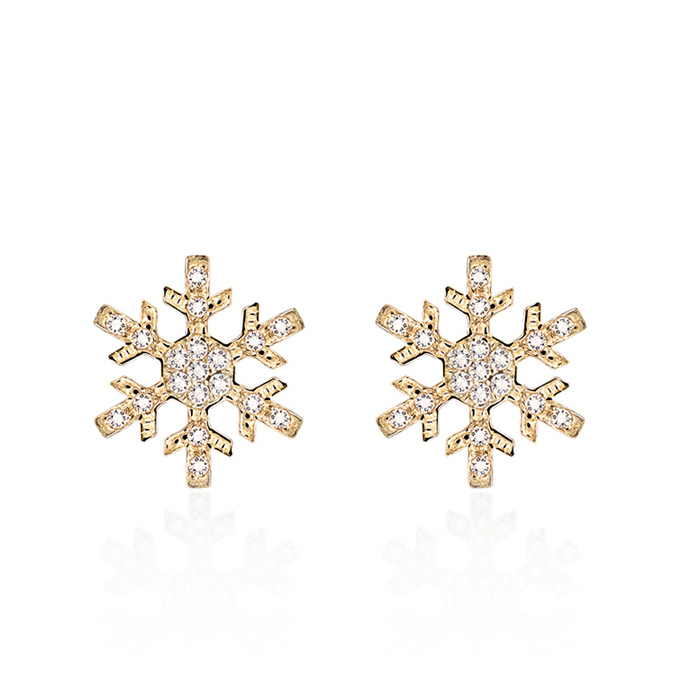 눈의 꽃 귀걸이 (소) 14k CZ